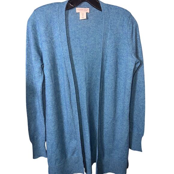 Adrienne Vittadini 100% Cashmere Open Cardigan Blue Size S - Picture 1 of 4